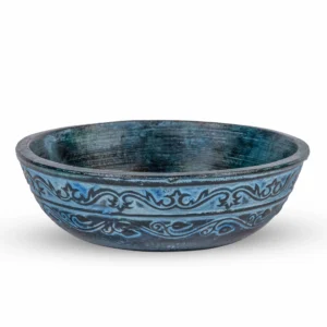 Handmade Ceramic Bowl with Ancient Greek Floral Relief Motifs — detail