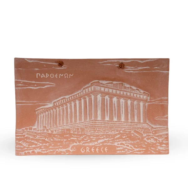 Handmade Ceramic Wall Plaque – Parthenon — detail