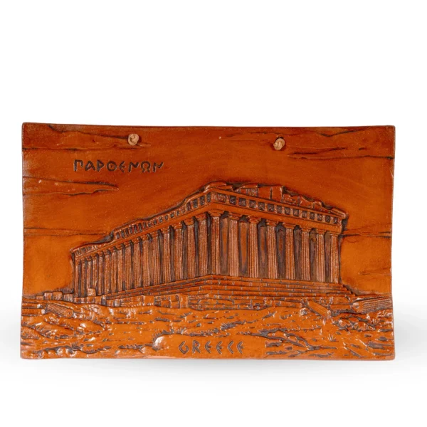 Handmade Ceramic Wall Plaque – Parthenon — detail