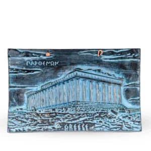 Handmade Ceramic Wall Plaque – Parthenon — detail