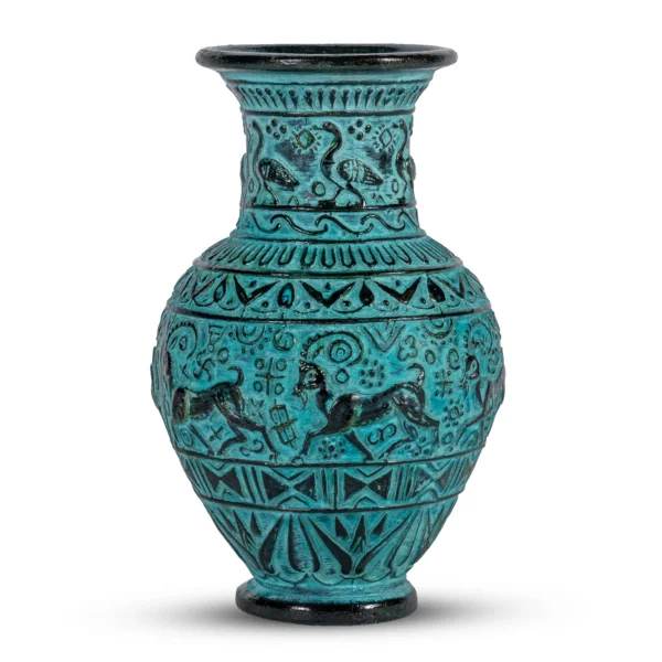 Handmade Cretan Vase with Minoan Relief Motifs