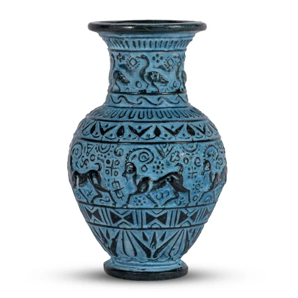 Handmade Cretan Vase with Minoan Relief Motifs — detail